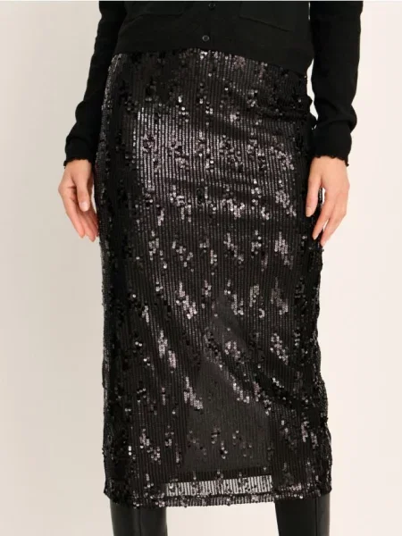 Міді спідниця з паєтками чорний