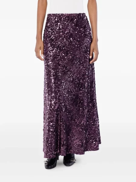 Fusta maxi Rabanne cu paiete violet