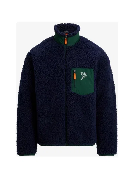 Kurtka Ralph Lauren Logo Pile granatowa L niebieska