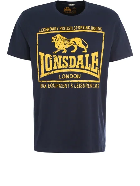 LONSDALE Tricou albastru noapte / galben negru