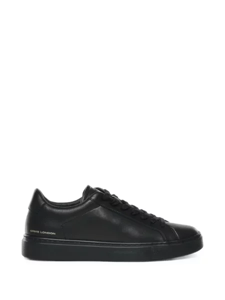 Sneakerși Crime London din piele cu imagine negru