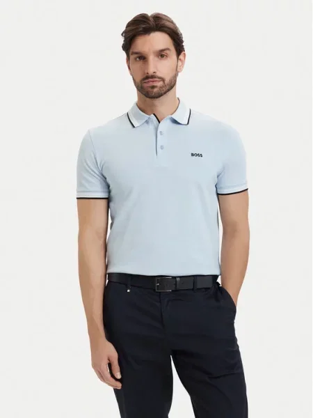BOSS Green koszulka polo Paddy Mężczyźni M niebieski