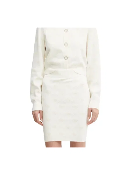 Spódnica mini Guess wełniana beżowa