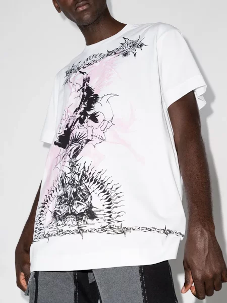 Raštuotas marškinėliai Givenchy balta