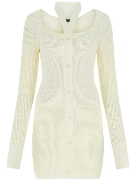 Rochie midi Andreadamo tricotate până la genunchi de costum alb