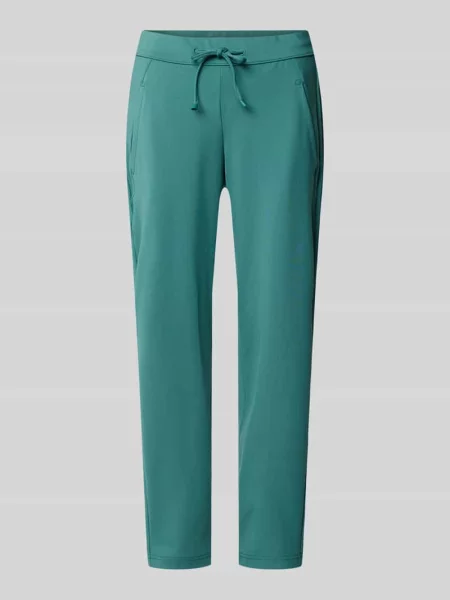 Spodnie o kroju tapered fit z wiązanym paskiem Tom Tailor zielone