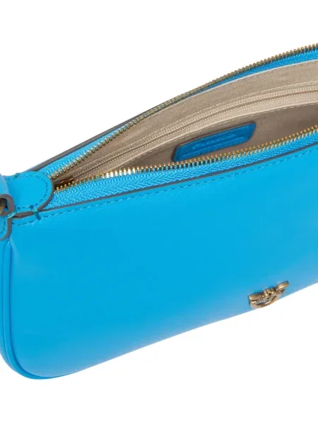 Torebka skórzana Pinko skórzana niebieska