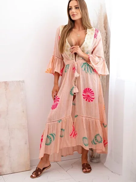 Rochie Kesi Włoski cu broderie boho