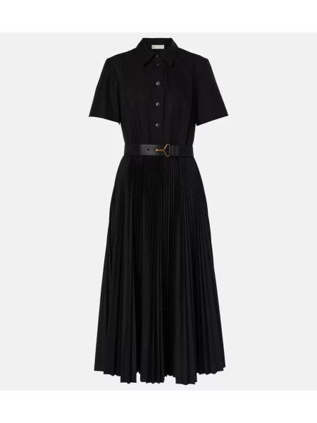 Rochie midi Tory Burch până la genunchi din poplin de costum negru