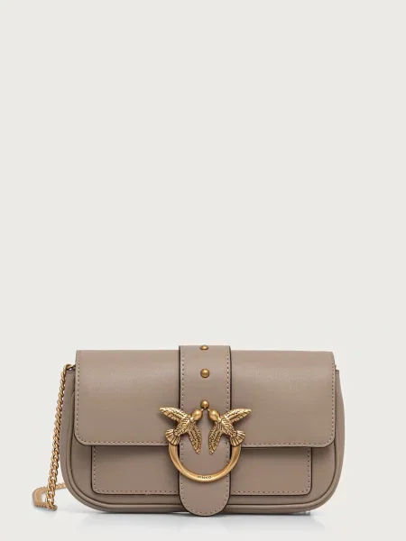 Pinko crossbody kabelka dámska kožená béžová