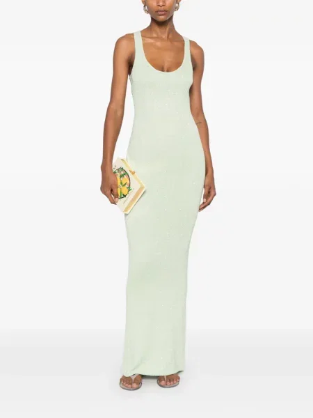 Rochie maxi Asta Resort cu paiete verde