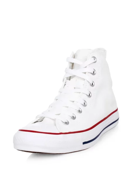 Top Converse cu platformă din canvas cu imagine alb
