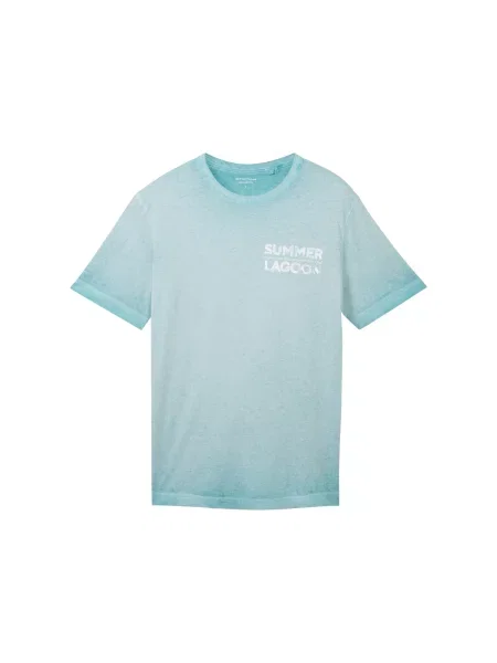 TOM TAILOR Tricou albastru deschis alb