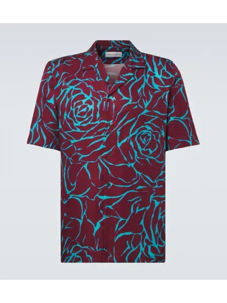 Cămașă Dries Van Noten cu imagine bordo