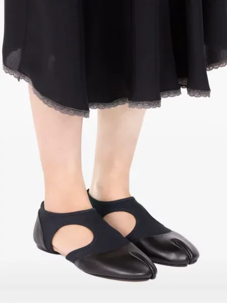 Balerini Maison Margiela din piele negru