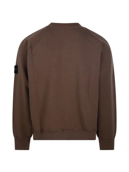 Hanorac din fleece Stone Island din fleece cu strasuri maro