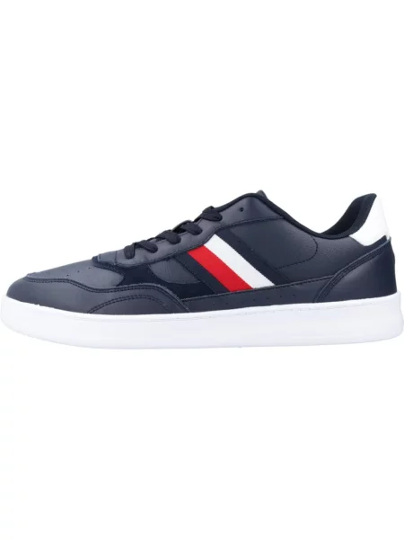 Trampki Tommy Hilfiger z nadrukiem skórzane retro niebieskie