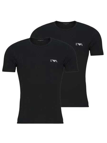 Majica Emporio Armani zajemalni vrat črna