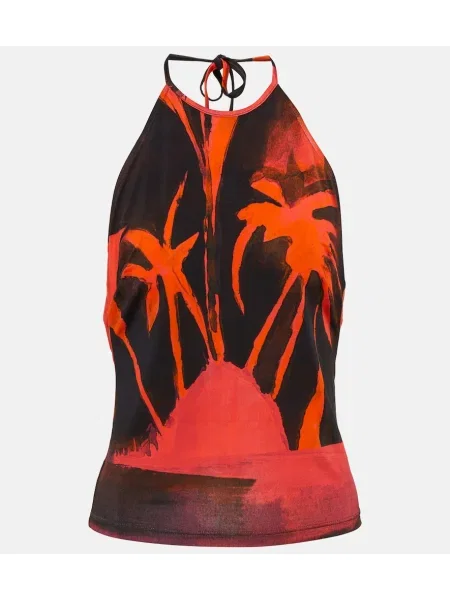 Top Louisa Ballou z nadrukiem z dekoltem halter