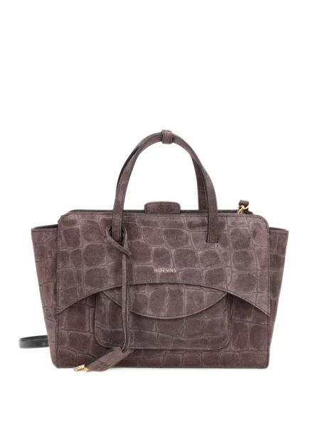 Τσάντα shopper Hidesins σουέτ καφέ