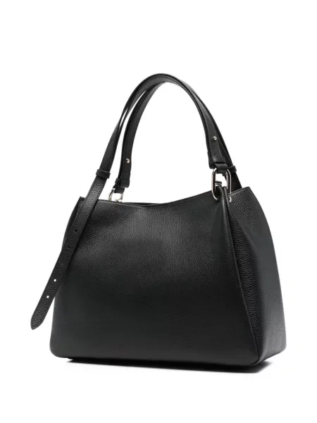 Bőr shopper táska Furla fekete