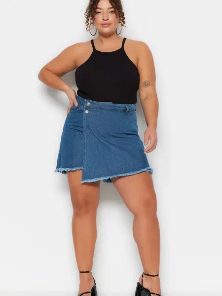 Pantaloni scurți Trendyol albastru