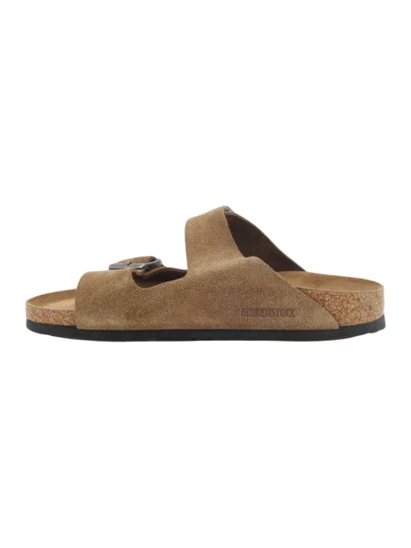 Klapki Birkenstock skórzane brązowe