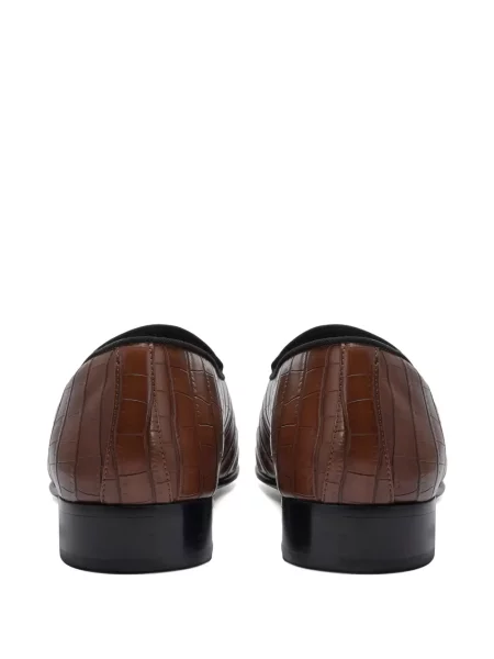 Pantofi loafer Giuseppe Zanotti cu autograf maro