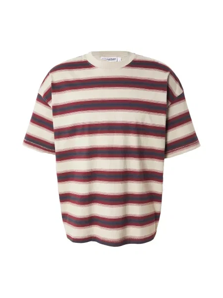 WEEKDAY Tricou / bleumarin / roșu bordeaux bej