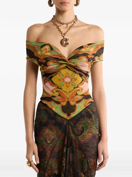 Body Etro cu model floral cu imagine verde