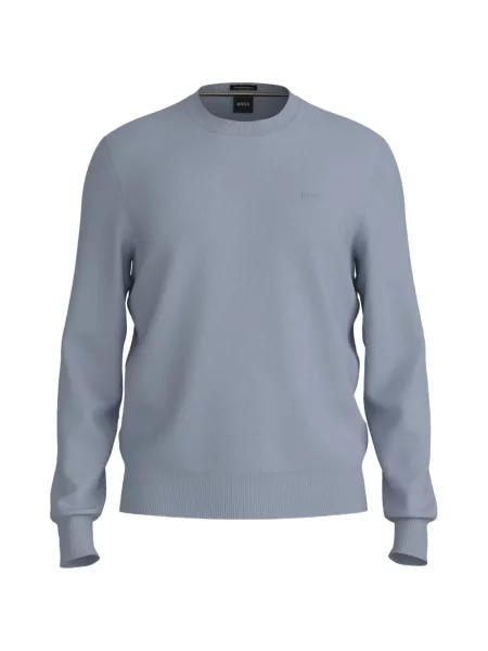Pulover Boss cu broderie albastru