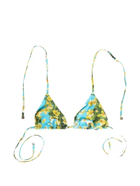 Top Dolce & Gabbana s cvjetnim printom s printom s halter ovratnikom plava