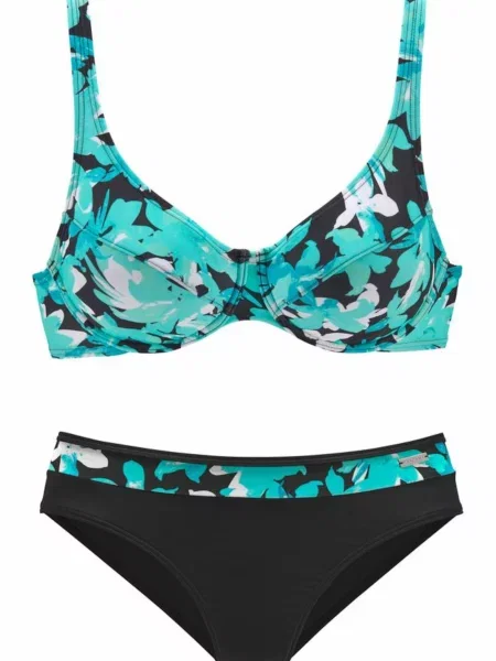 PETITE FLEUR Bikini tirkiz / crna bijela