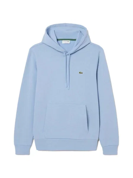 Hanorac cu glugă Lacoste din fleece albastru