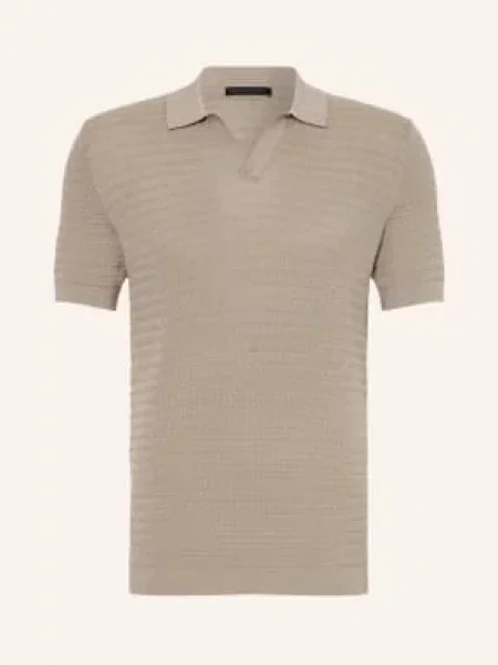 Koszulka polo z dzianiny o kroju slim fit z fakturowanym wzorem model BRAIAN' Drykorn beżowa