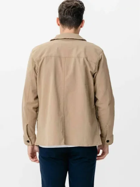 Cămașă Teeshoppen din țesătură twill bej