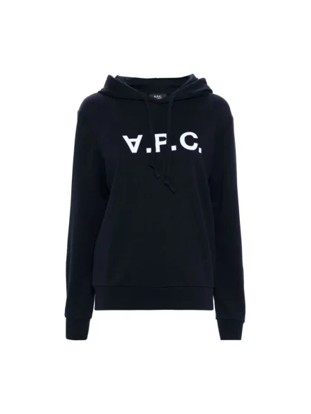 A.P.C. bluza hoodie standard grand vpc GOTS granatowy z kapturem z aplikacją niebieska