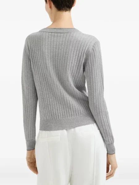Pulover Brunello Cucinelli cu autograf gri