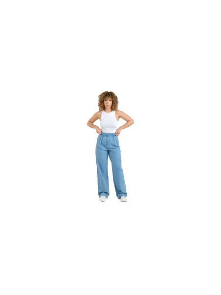 Dedicated Pants Vickleby Denim Light Blue Kobiety Spodnie Dedicated Size: S niebieski