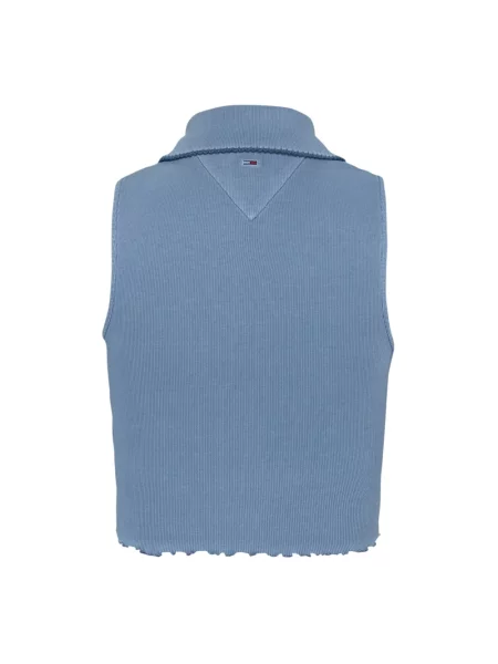 Krótki top Tommy Jeans niebieski