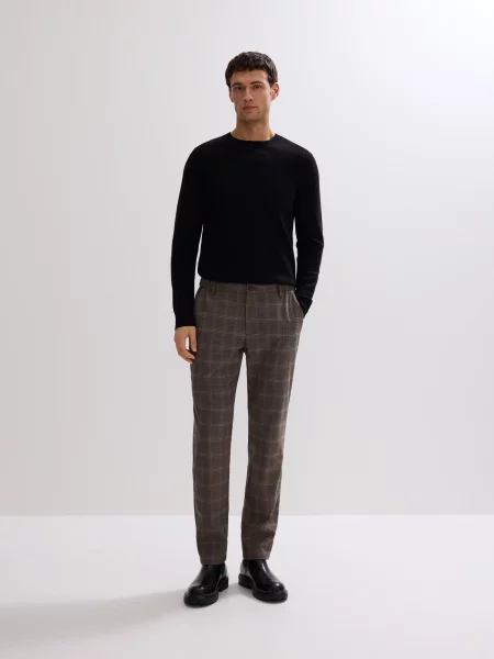 Клетчатые брюки Reserved коричневые