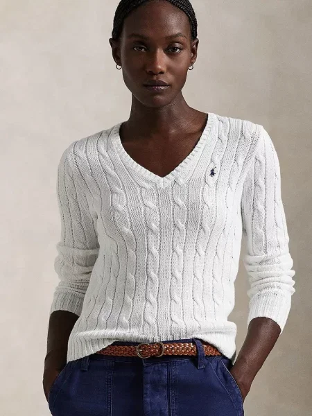 Sweter Polo Ralph Lauren z nadrukiem biały