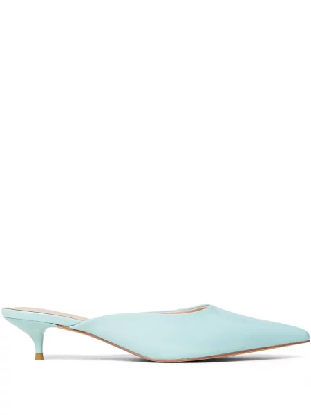Papuci tip mules Twinset din piele albastru