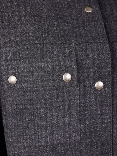 Kurtka Drhope w kratkę z nadrukiem szara