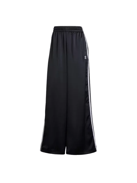 ADIDAS ORIGINALS Pantaloni Adicolor Satin Wide Leg Track negru alb