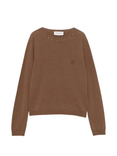 Pulover Ermanno Scervino cu broderie maro