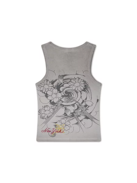 Ed Hardy Top In Memory Of When I Cared sivá / tmavočervená čierna