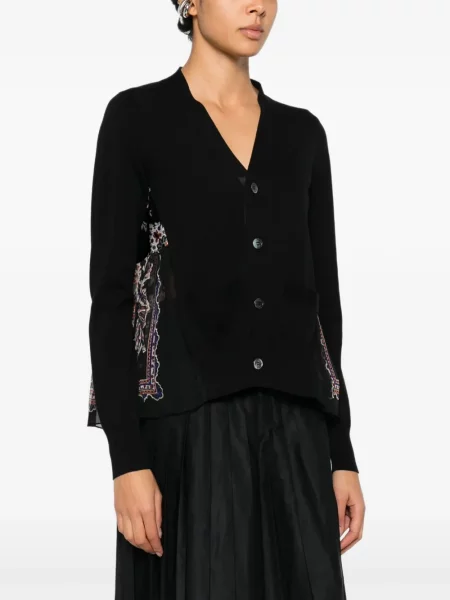 Cardigan Sacai cu model paisley negru