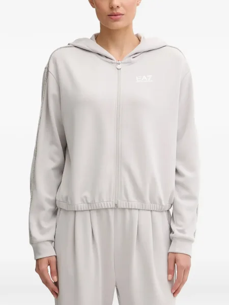 Hanorac cu glugă Ea7 Emporio Armani gri
