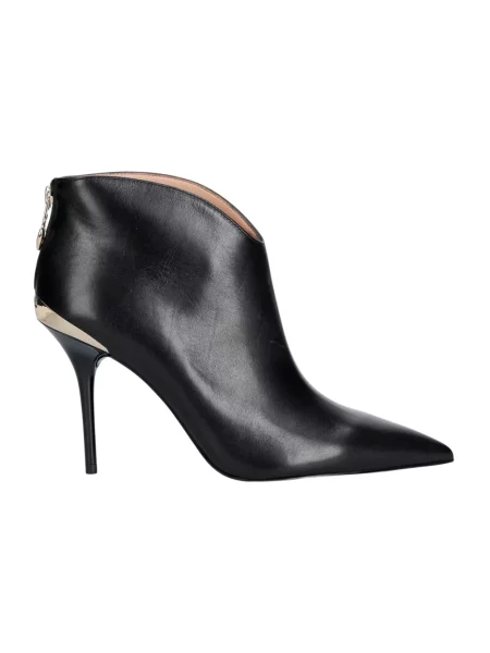 Botki Love Moschino skórzane na szpilce czarne